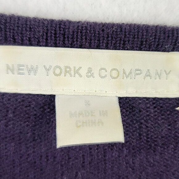New York & Company Purple Knit Sweater Dress W/ Belt Small *Callout - Picture 3 of 11